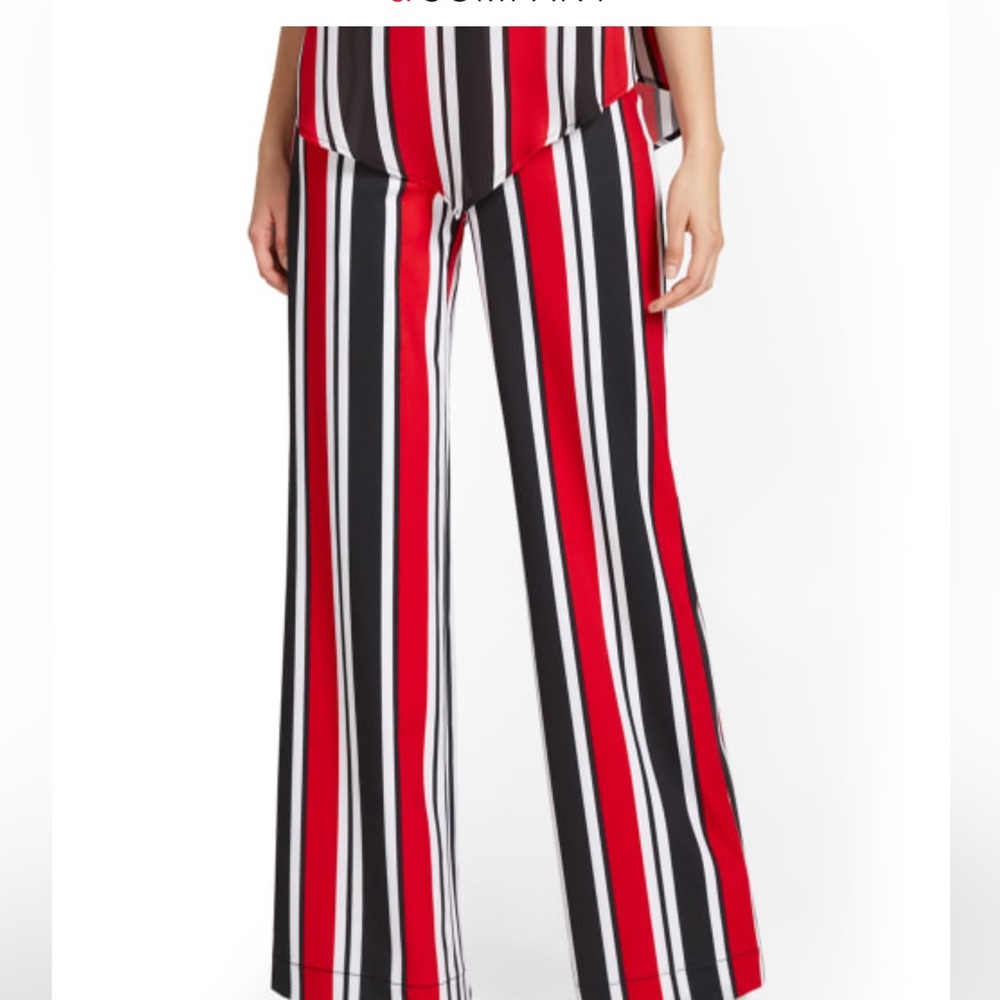 White, Red, Black Trousers